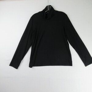 Eileen Fisher Long Sleeve Turtleneck Size PL Black